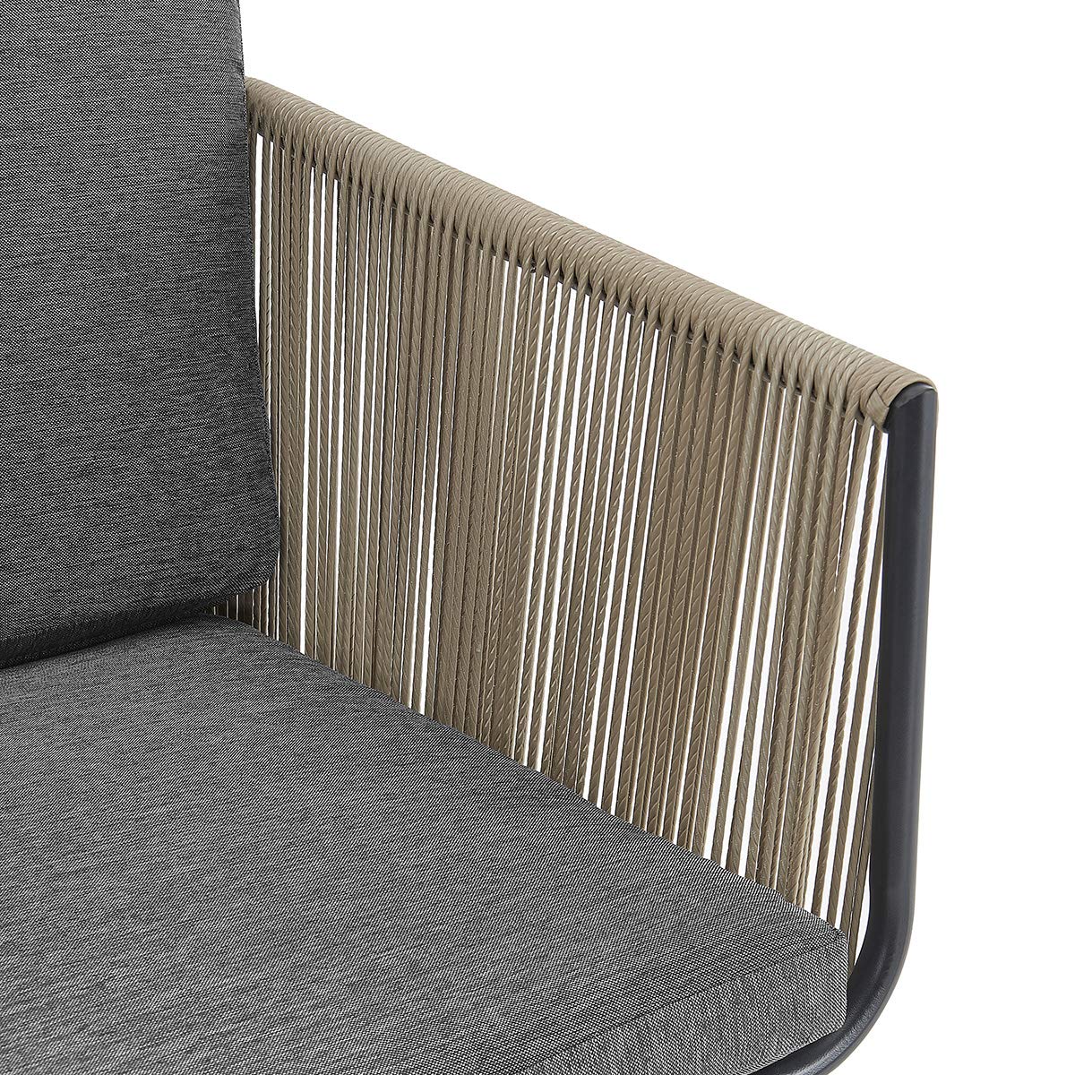 Barton 3-Piece Gray Wicker Patio Furniture Set with Glass Table - Modern Rattan Outdoor Conversation Seating for Garden, Poolside & Backyard Relaxation