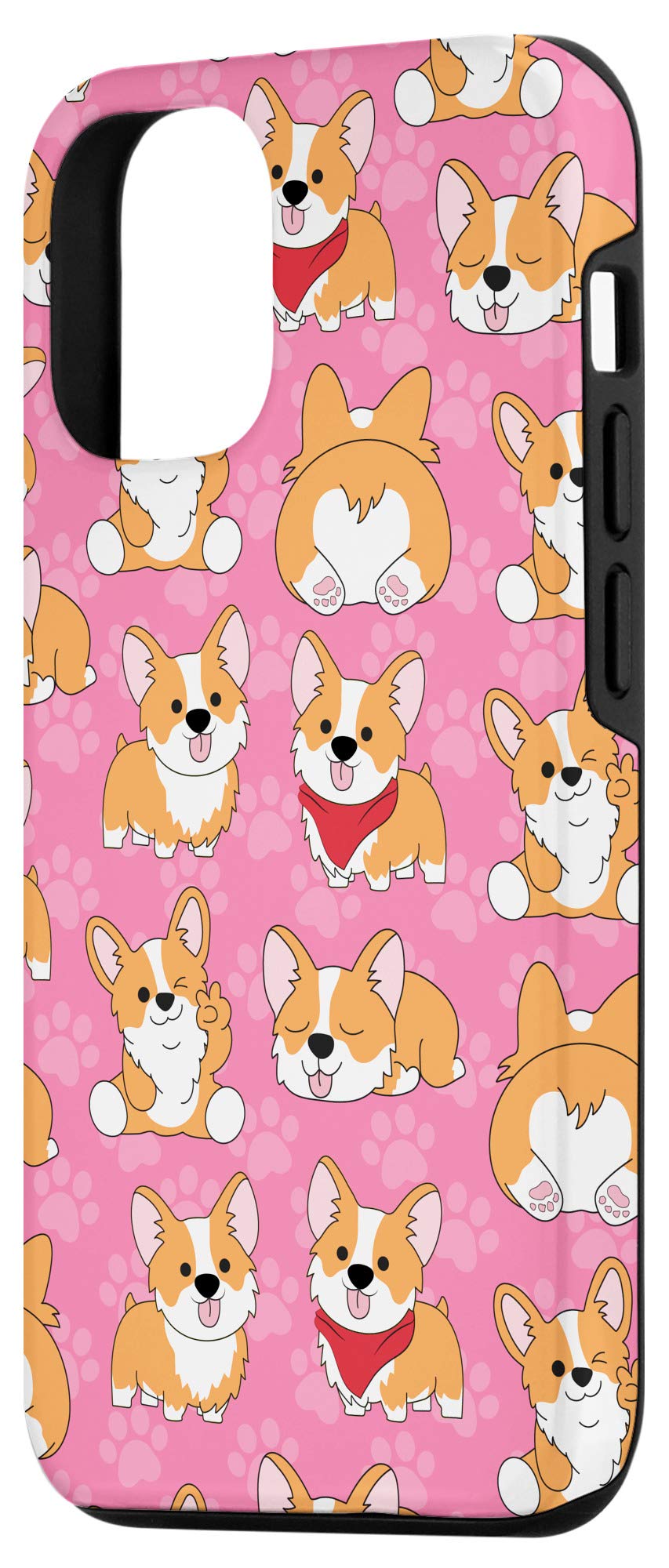 iPhone 12/12 Pro Corgi Cute Pink Dog Paw Phone Case - Perfect Gift for Pet Lovers, Ideal for Daily Use & Travel