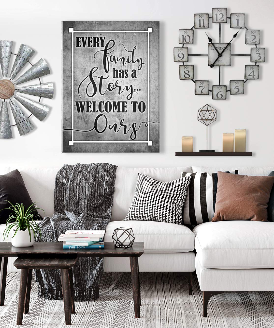 Farmhouse Family Story Sign - Rustic Wall Art for Living Room Decor