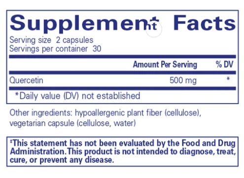 Quercetin Supplement 500mg - 120 Capsules | Antioxidant & Immune Support | Vegan, Non-GMO | for Allergy Relief & Heart Health