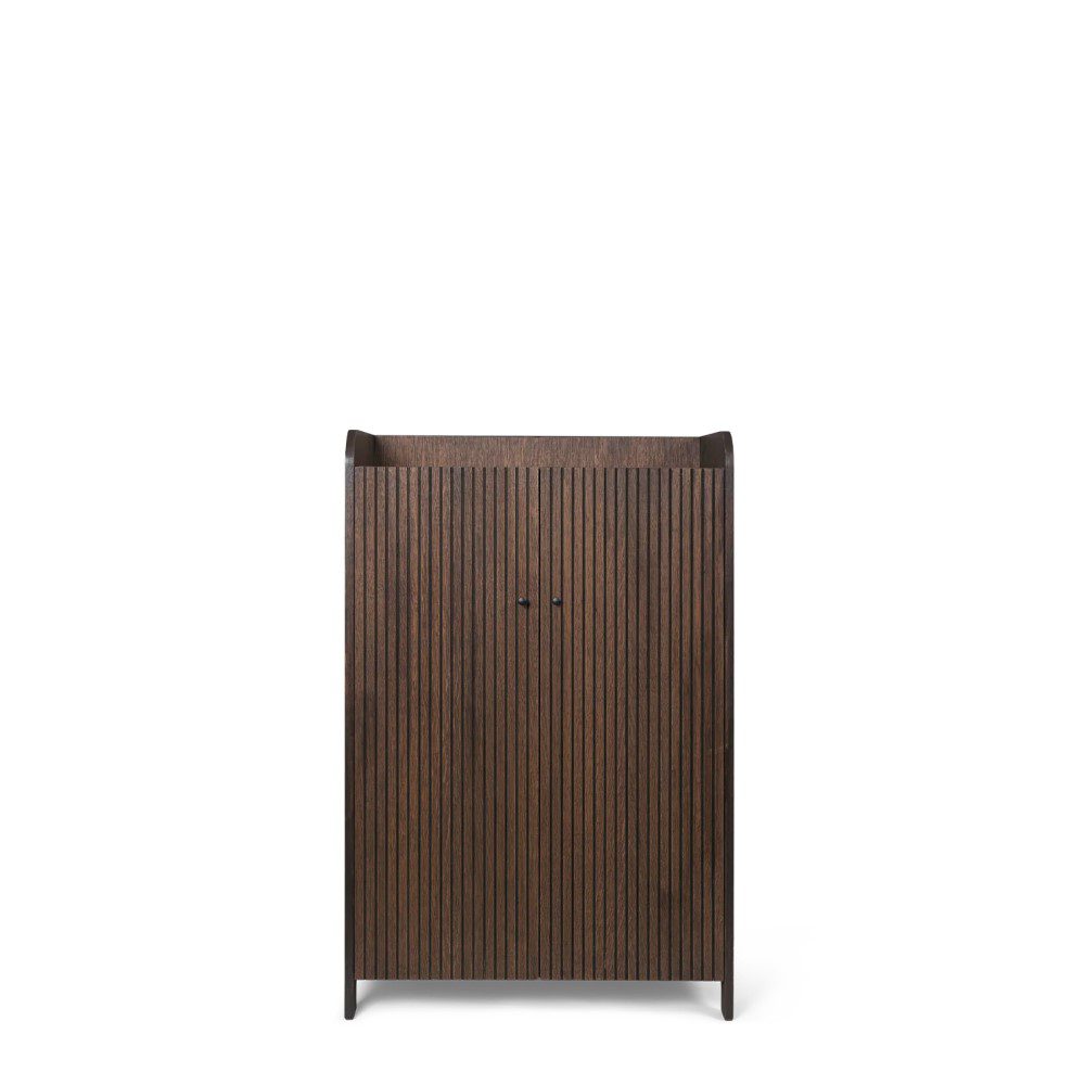 FERM LIVING Sill Cupboard - Low Dark Stained Oak Cabinet | Modern Storage Solution for Living Room, Bedroom & Entryway