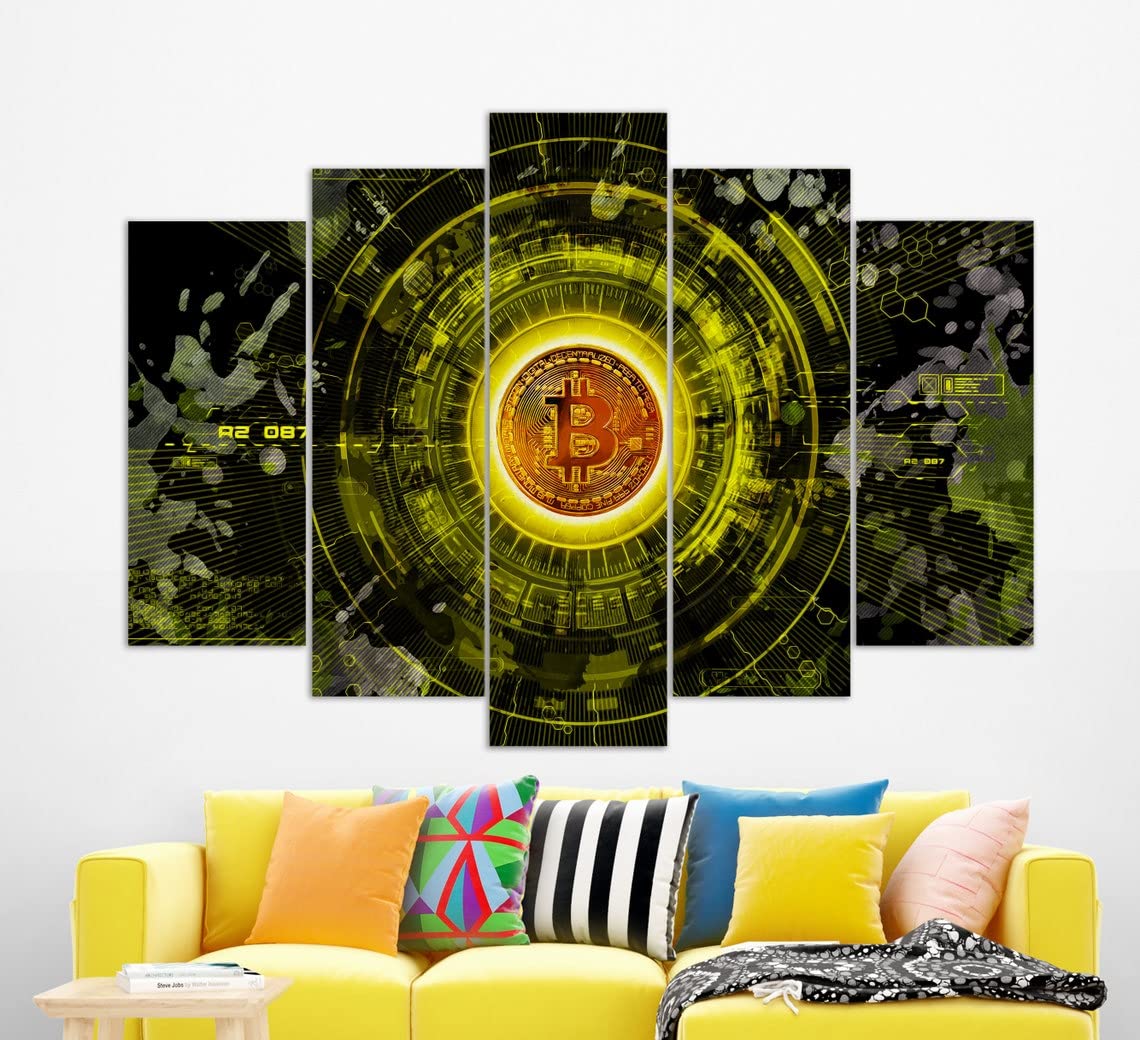 Bitcoin Wall Art - Crypto Canvas Painting & Print - Modern Digital Currency Decor for Home & Office - Perfect for Living Room, Bedroom, or Gift