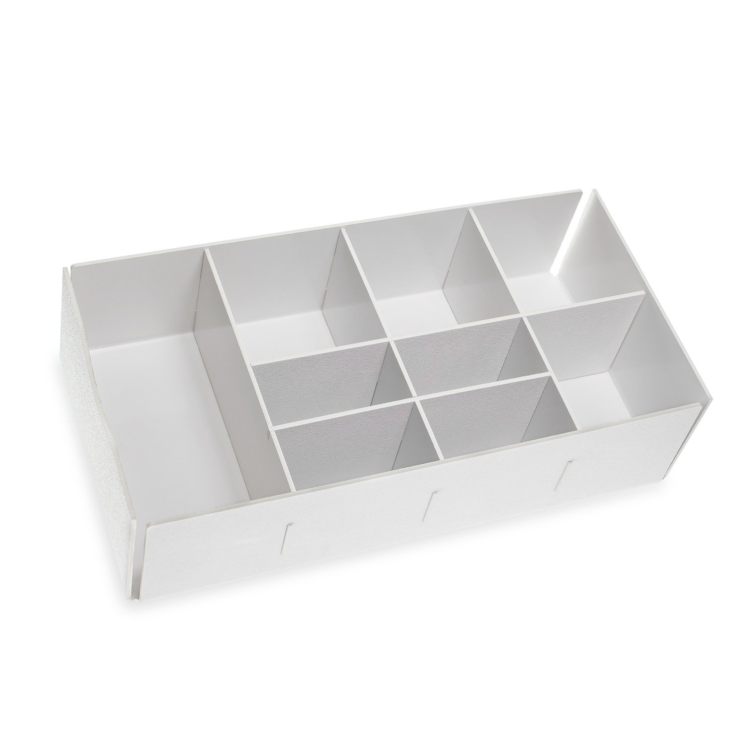 Source One 9-Compartment Condiment Organizer with Easy-Change Dividers - Perfect for Cups, Lids & Kitchen Storage (1-Pack, White) - Ideal for Restaurants, Food Trucks & Home Organization
