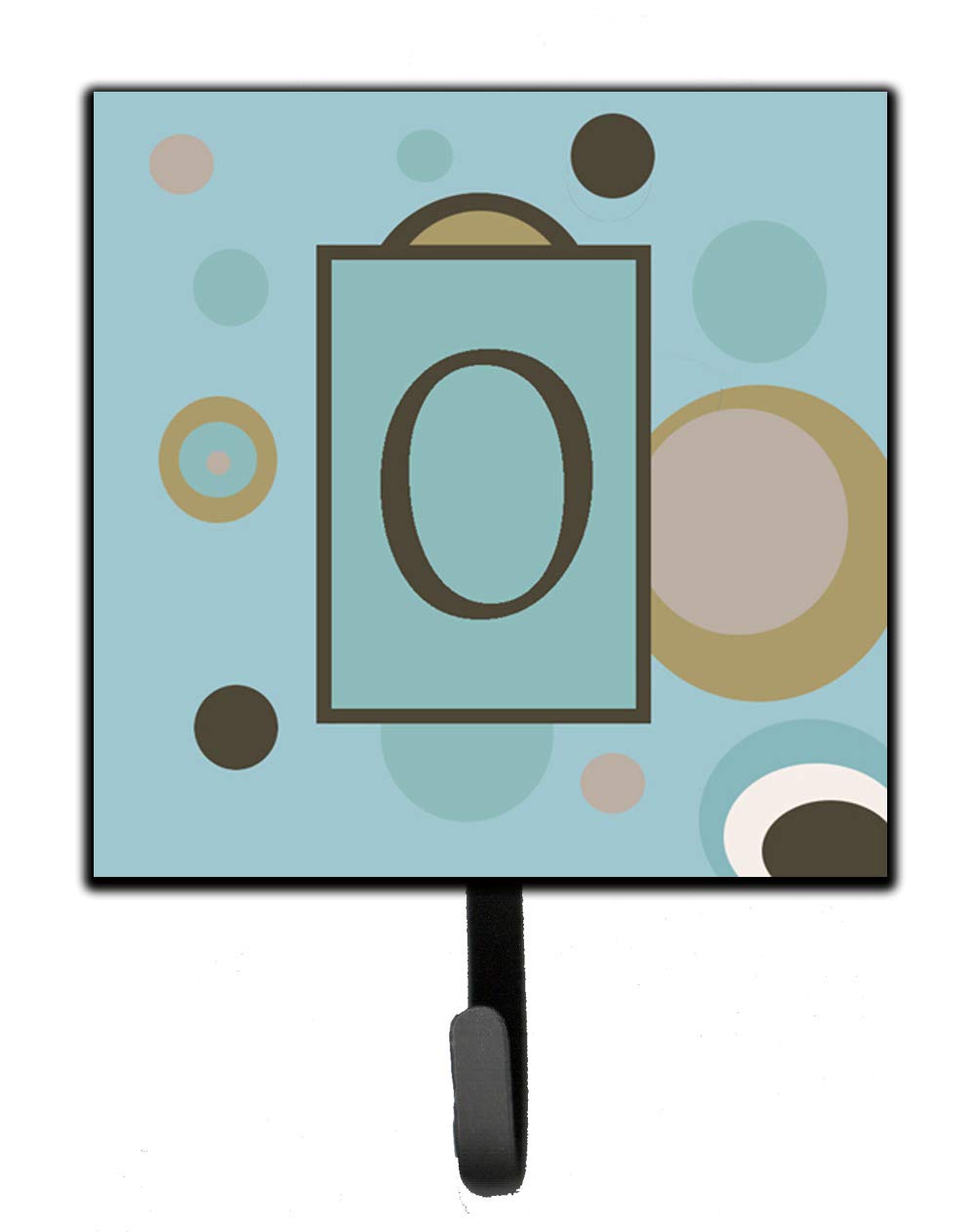 Caroline's Treasures CJ1013-OSH4 Monogram Letter O Key Hook & Leash Holder - Blue Dots Design, Small Multicolor Wall Organizer for Home Entryway, Kitchen or Office