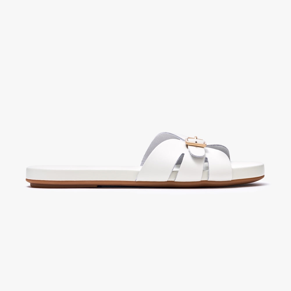 White Sunday Slides - Comfortable & Stylish Women's Slides for Casual Wear, Beach, Pool, and Home Use