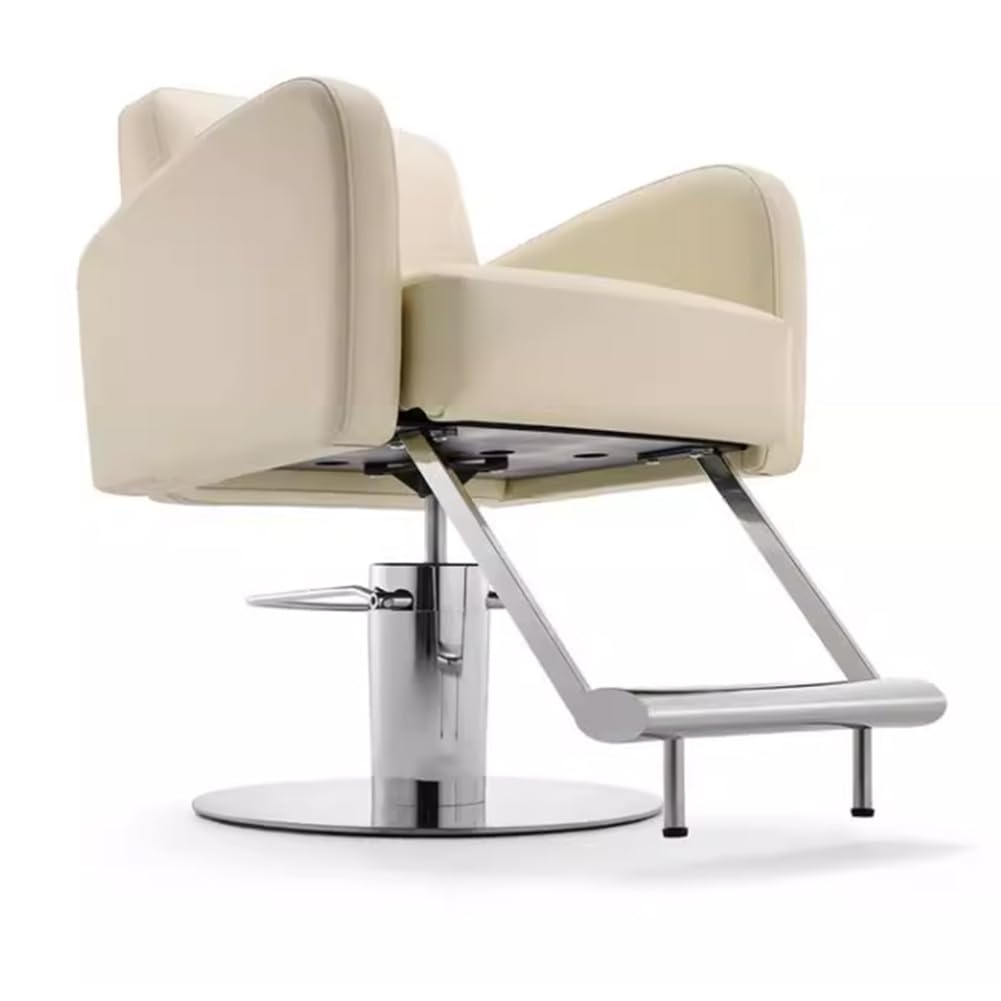 Professional Hydraulic Barber Chair for Hair Stylists - Heavy Duty Salon Chair with Adjustable Height for Hair Cutting, Styling & Spa Treatments - Perfect for Barbershops, Salons & Home Use (White)