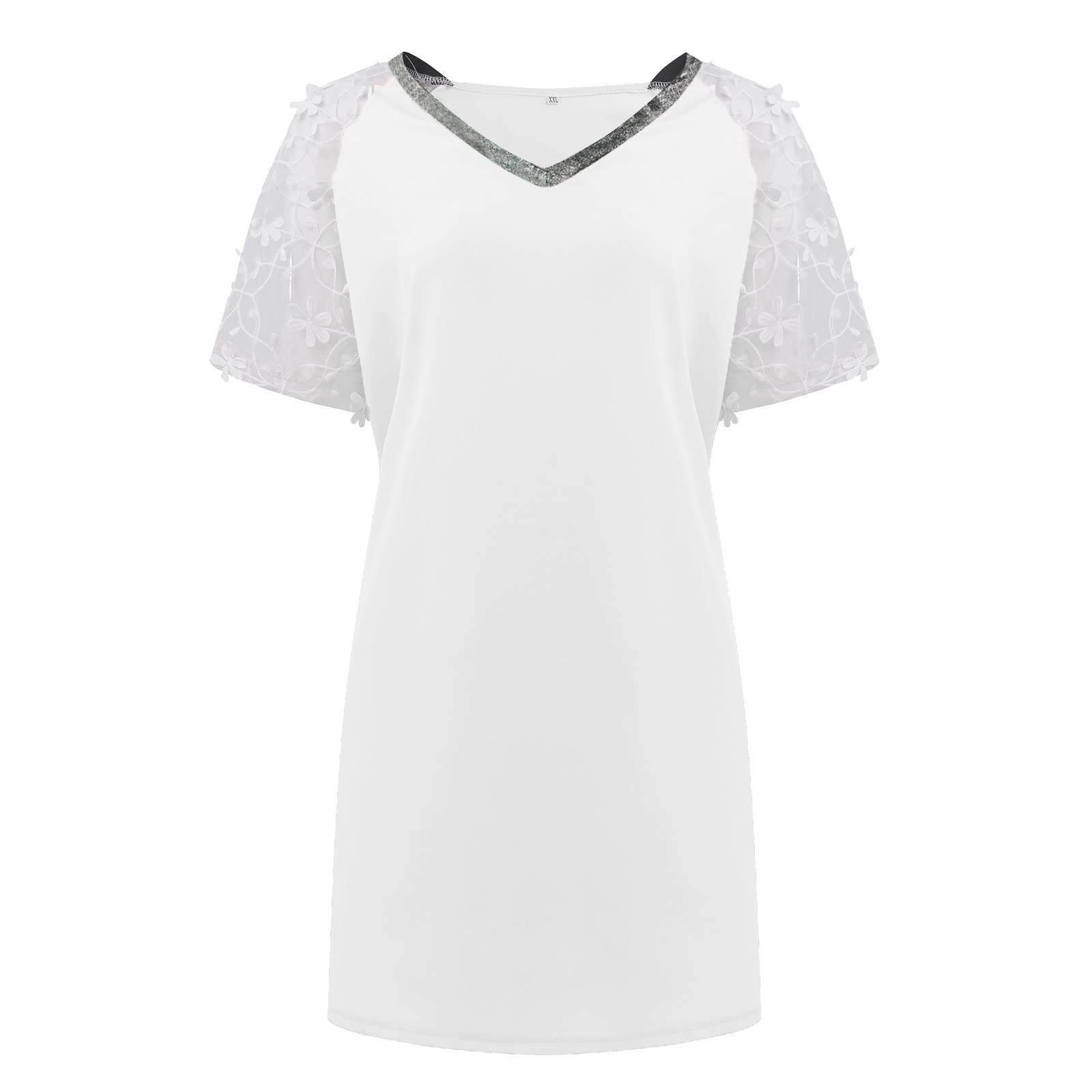 Women's Plus Size T-Shirt Dress - Casual Maternity Summer Boho Sundress with Side Split & High Slit, Sizes S-2XL | Perfect for Beach, Vacation & Everyday Wear
