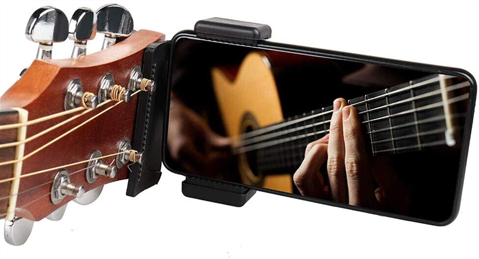 Universal Smartphone & Action Camera Mount Clip - Adjustable Ukelele Guitar Headstock Holder for Music Recording & Live Streaming | Perfect for Musicians, Vloggers & Content Creators