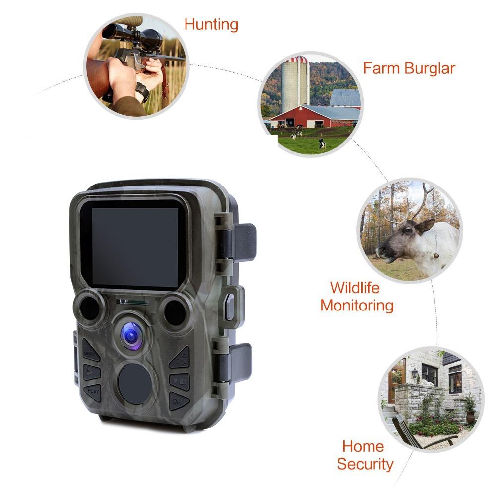 12MP HD 1080p Mini Hunting Camera with Night Vision - Trail Game Camera for Wildlife Monitoring, Hunting, and Outdoor Security Surveillance - Perfect for Backyard, Forest, and Trail Tracking