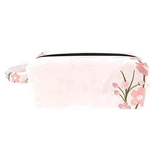 Waterproof Cherry Blossom Makeup Bag for Travel - Large Cosmetic Organizer Pouch with Zipper & Handle - Perfect for Toiletries, Cosmetics & Travel Essentials | Great for Vacation, Gym & Daily Use