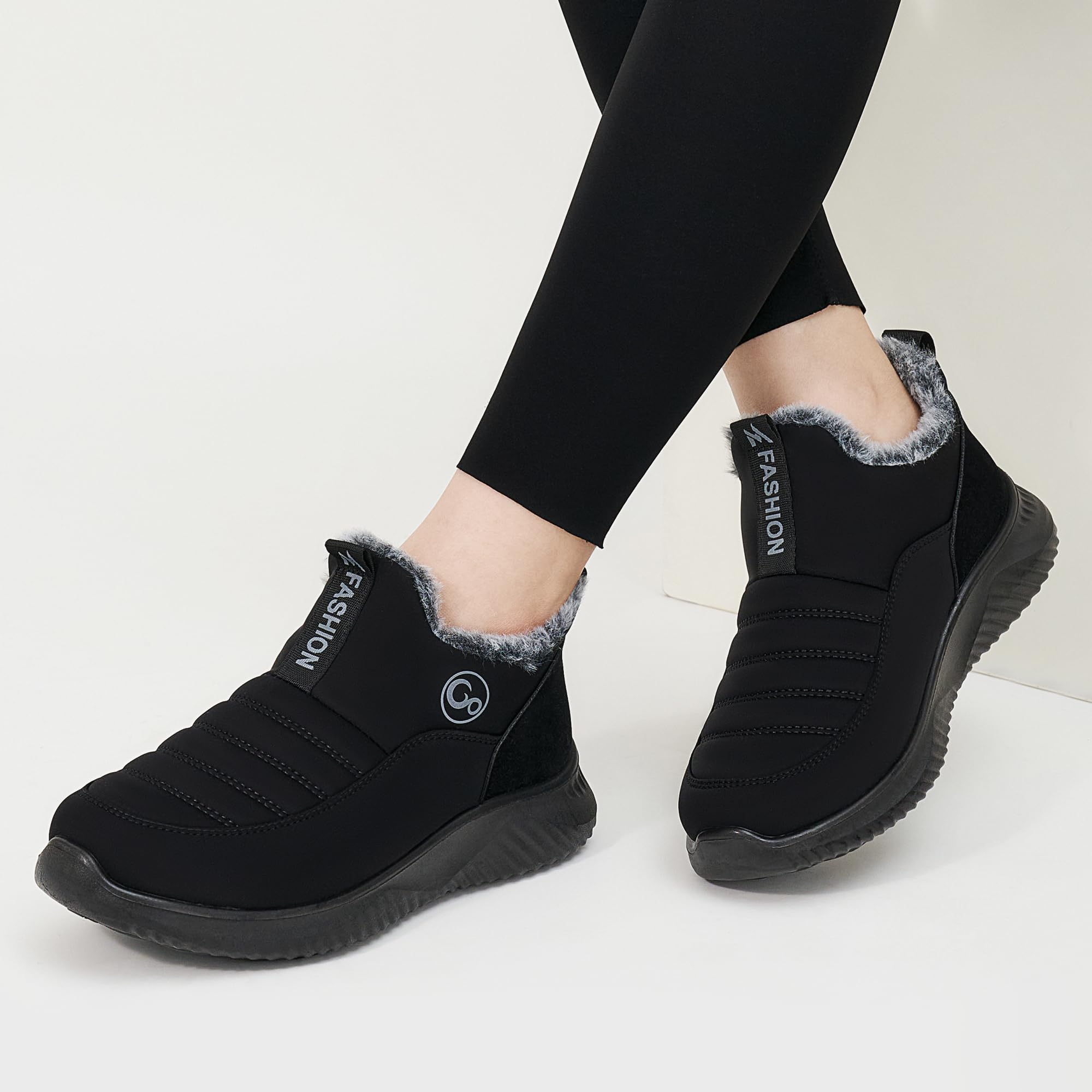 Alicegana Women's Winter Snow Boots - Waterproof Slip-On Ankle Booties with Warm Fur Lining & Non-Slip Sole for Cold Weather, Outdoor Activities & Casual Wear