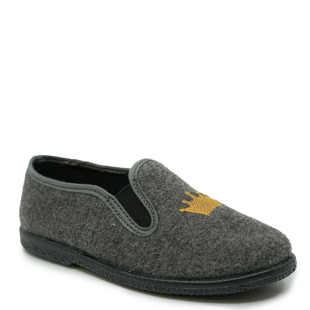 Pepe Gray Wool Crown Loafer - Comfortable Men's Slip-On Shoes for Business Casual & Office Wear