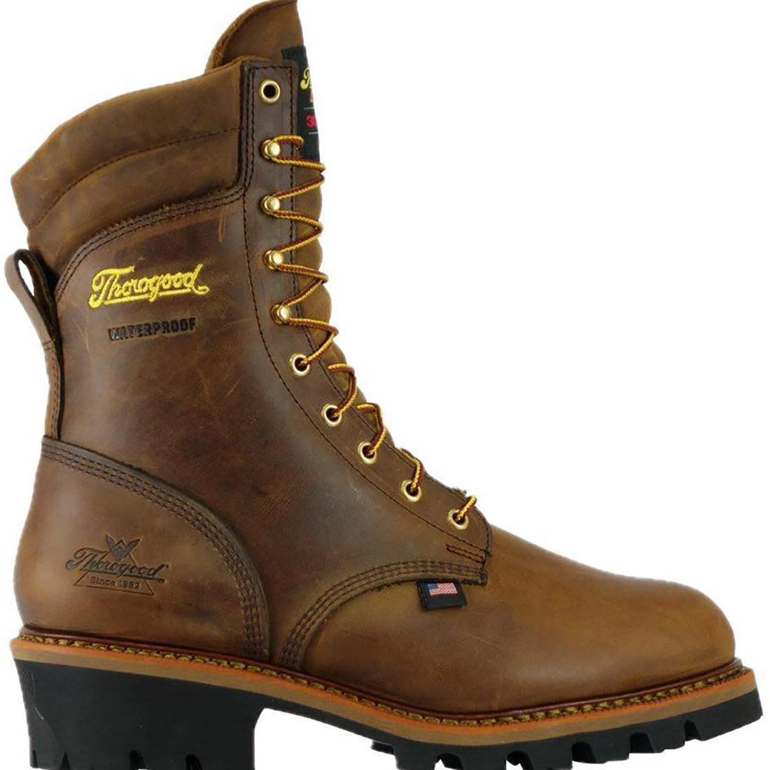 Logger Series 9 Steel Toe Insulated Waterproof Work Boots - Brown Trail Crazy Horse Leather - Heavy Duty Construction for Construction, Hiking & Outdoor Winter Work