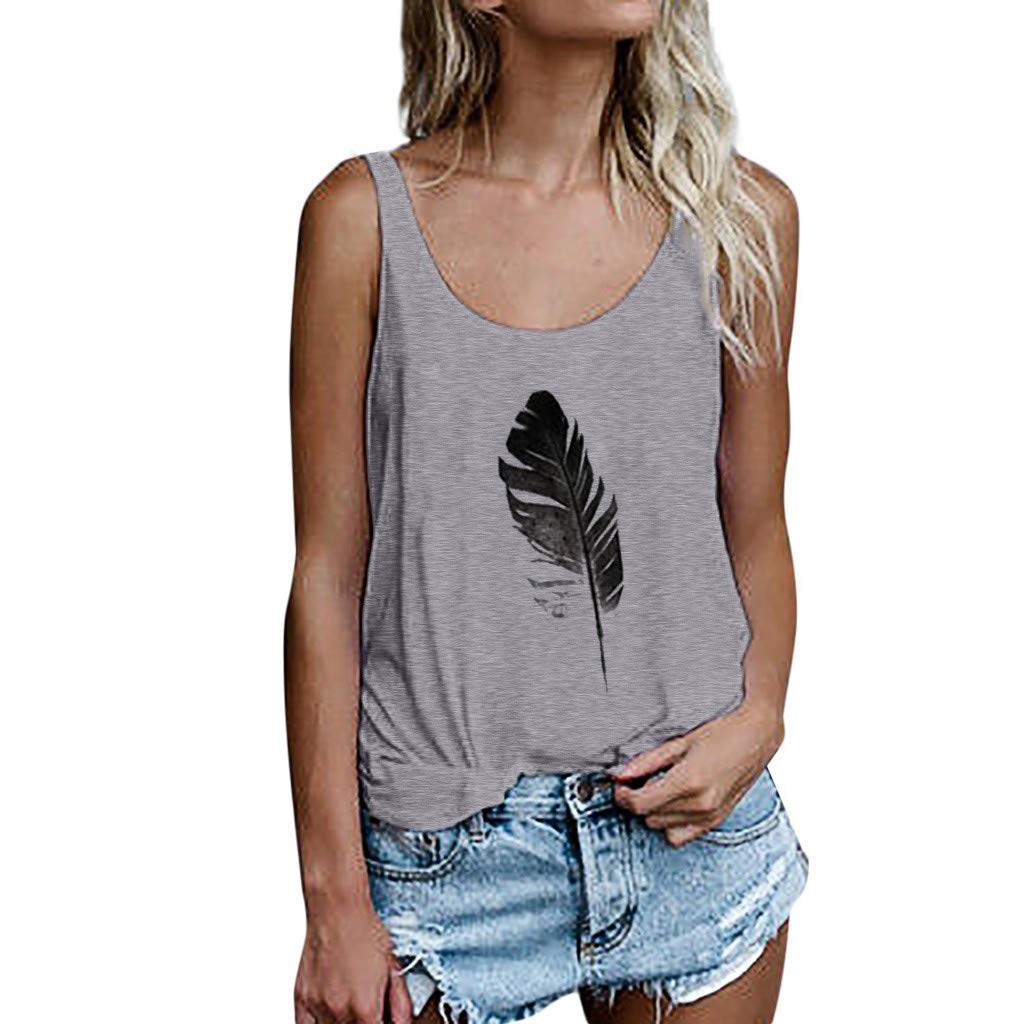 Women's V-Neck Sleeveless Tops - Floral Print Side Split Tank Tops for Summer, Workout, Yoga & Casual Wear