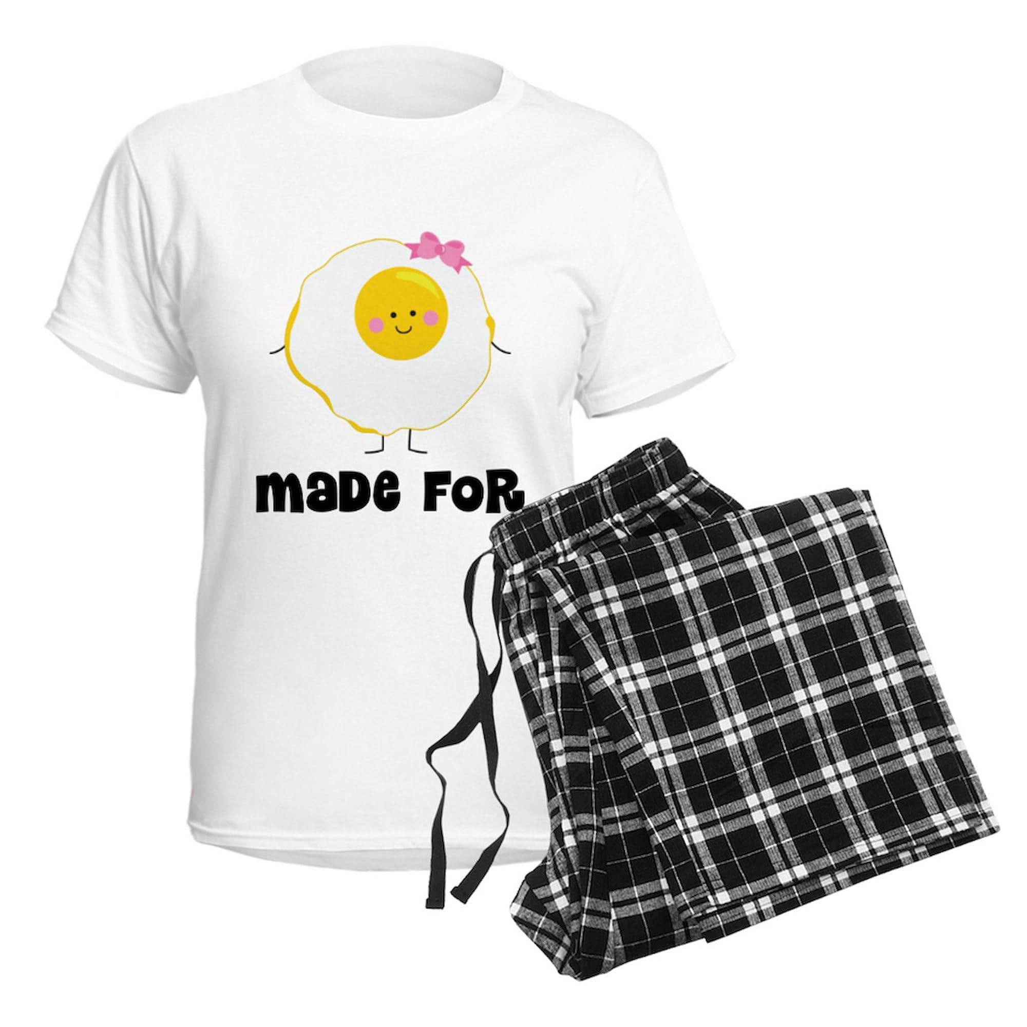 Egg and Bacon Couples Pajama Set - Women's Novelty Cotton Sleepwear | Comfortable PJs for Couples, Matching Sleep Outfits | Perfect for Valentine's Day, Anniversary Gifts & Cozy Nights