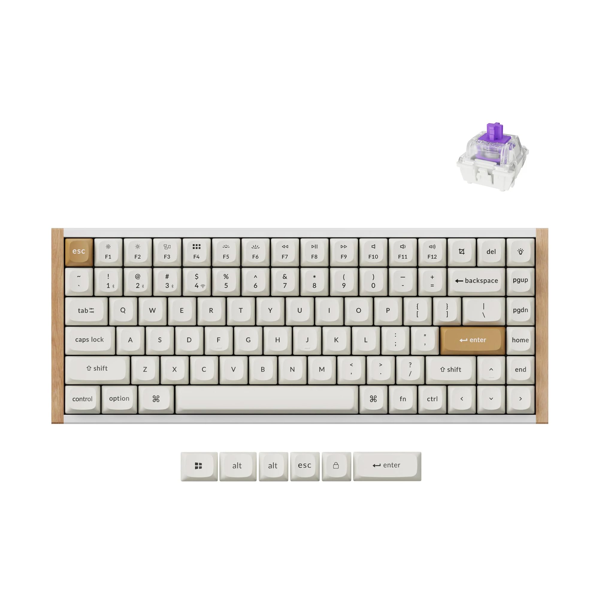 Keychron K2 HE Rapid Trigger Wireless Custom Mechanical Keyboard with Hall Effect Gateron Double-Rail Magnetic Switch - 2.4GHz QMK Bluetooth 5.2 RGB Backlit - Compatible with Mac Windows Linux (Aluminum + Wood Frame) - Perfect for Gaming, Coding & Office Work