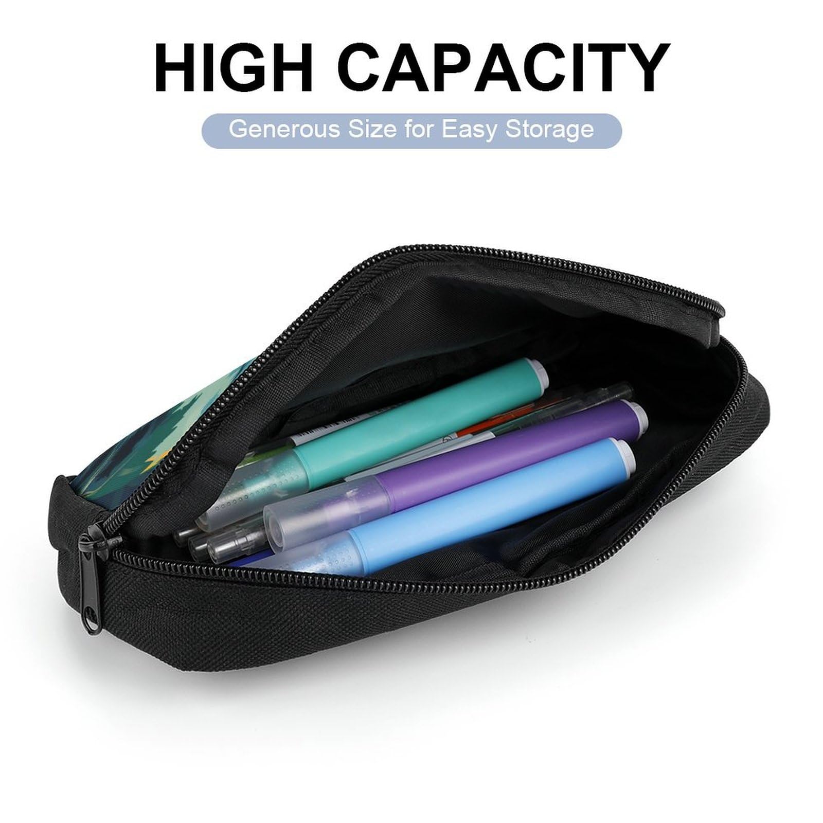 Durable Mountain Bike Themed Pencil Case - Large Capacity Pen Pouch for School, Office & Travel - Perfect for Bikers, Students & Professionals