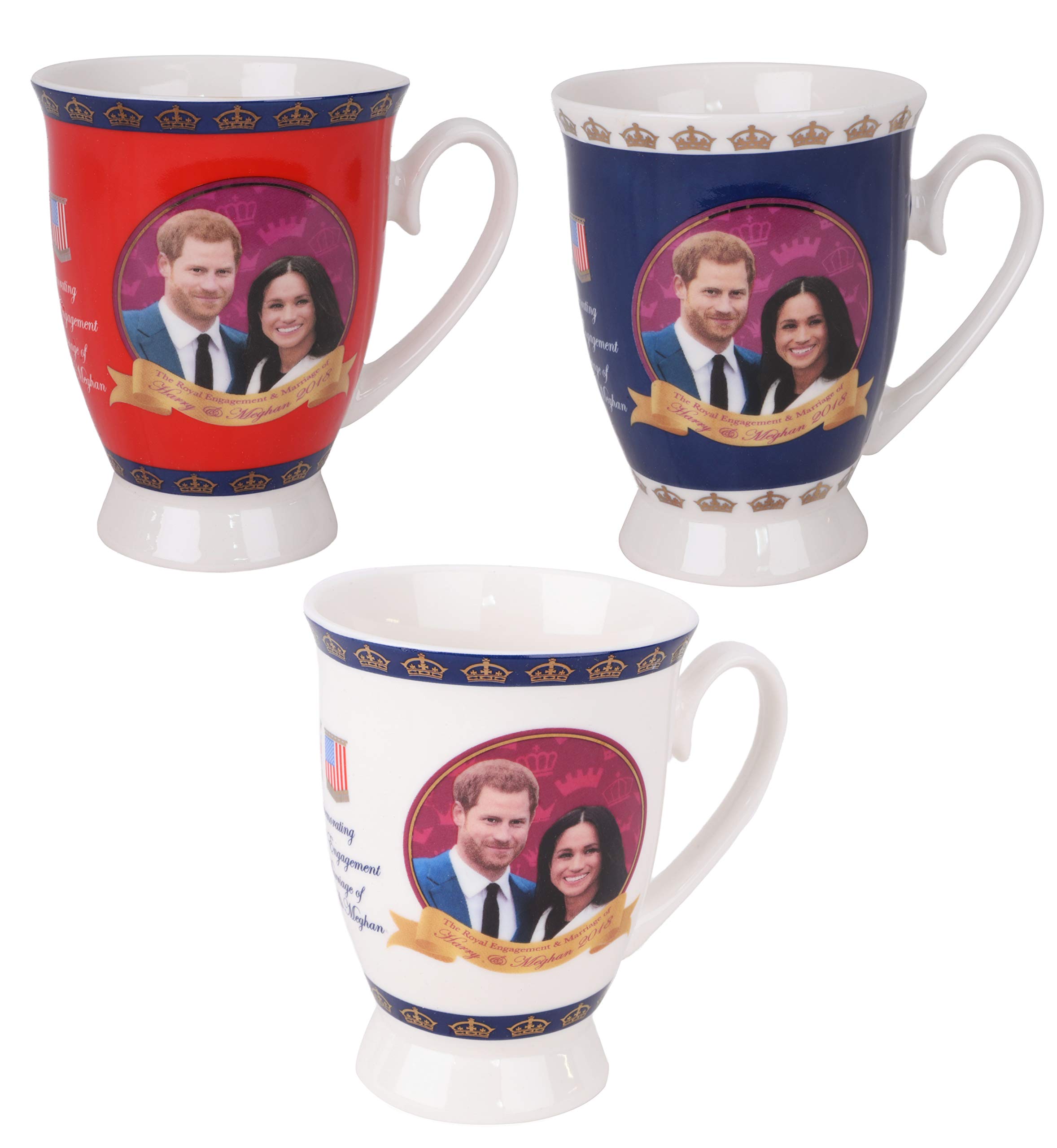 Harry & Meghan Royal Wedding Commemorative Tulip Mug Set of 4 - 2018 Royal Wedding Souvenir Collection - Perfect for Tea Time, Collectors & Royal Memorabilia Enthusiasts