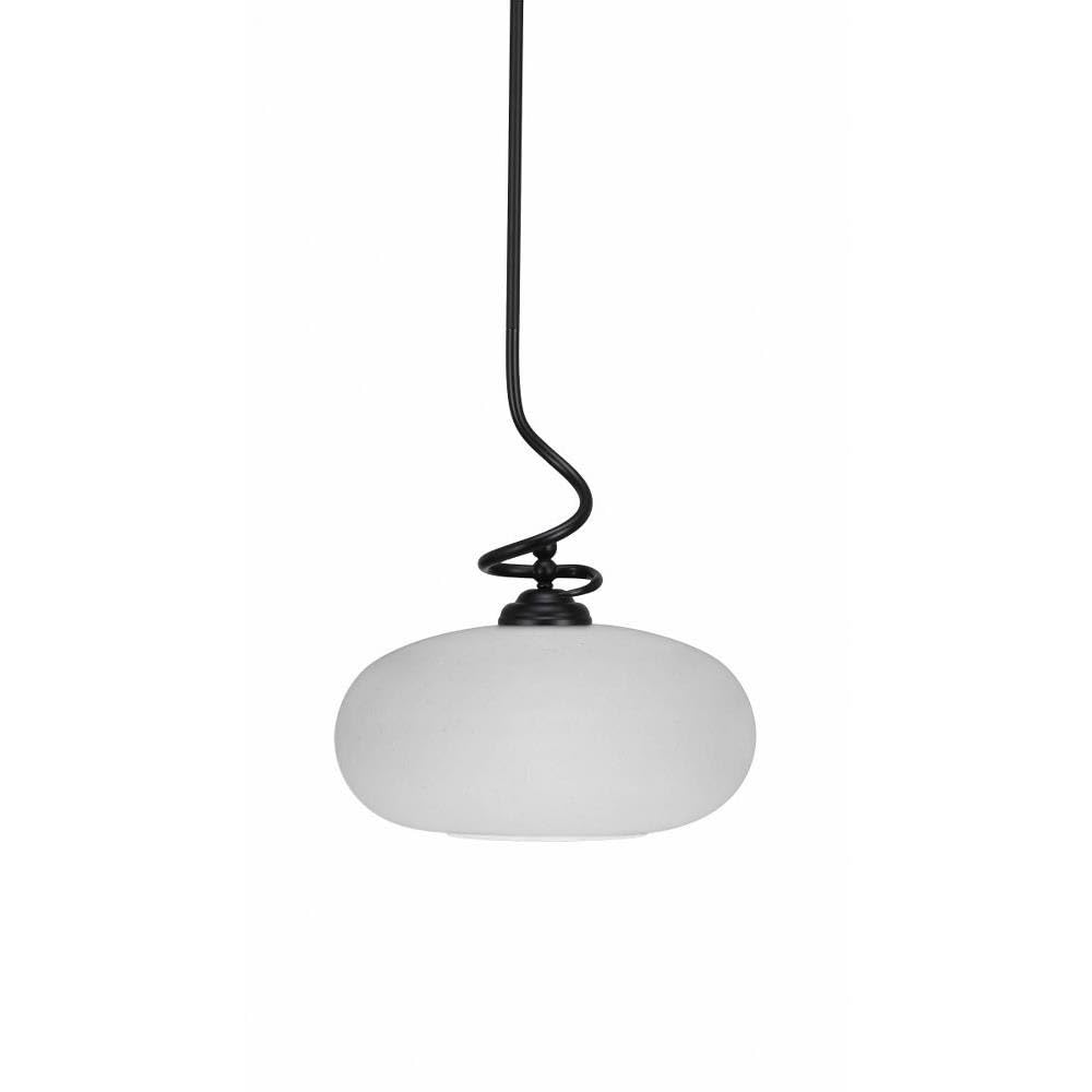 Toltec Lighting Capri 1 Light Matte Black Pendant - Modern Hanging Light Fixture for Kitchen Island, Dining Room & Bedroom (900-MB-216)
