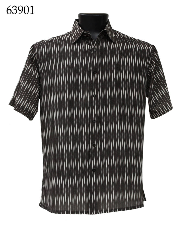 Bassiri Men's Short Sleeve Casual Shirt 63901 - Comfortable Breathable Cotton Top for Summer, Work, and Outdoor Activities