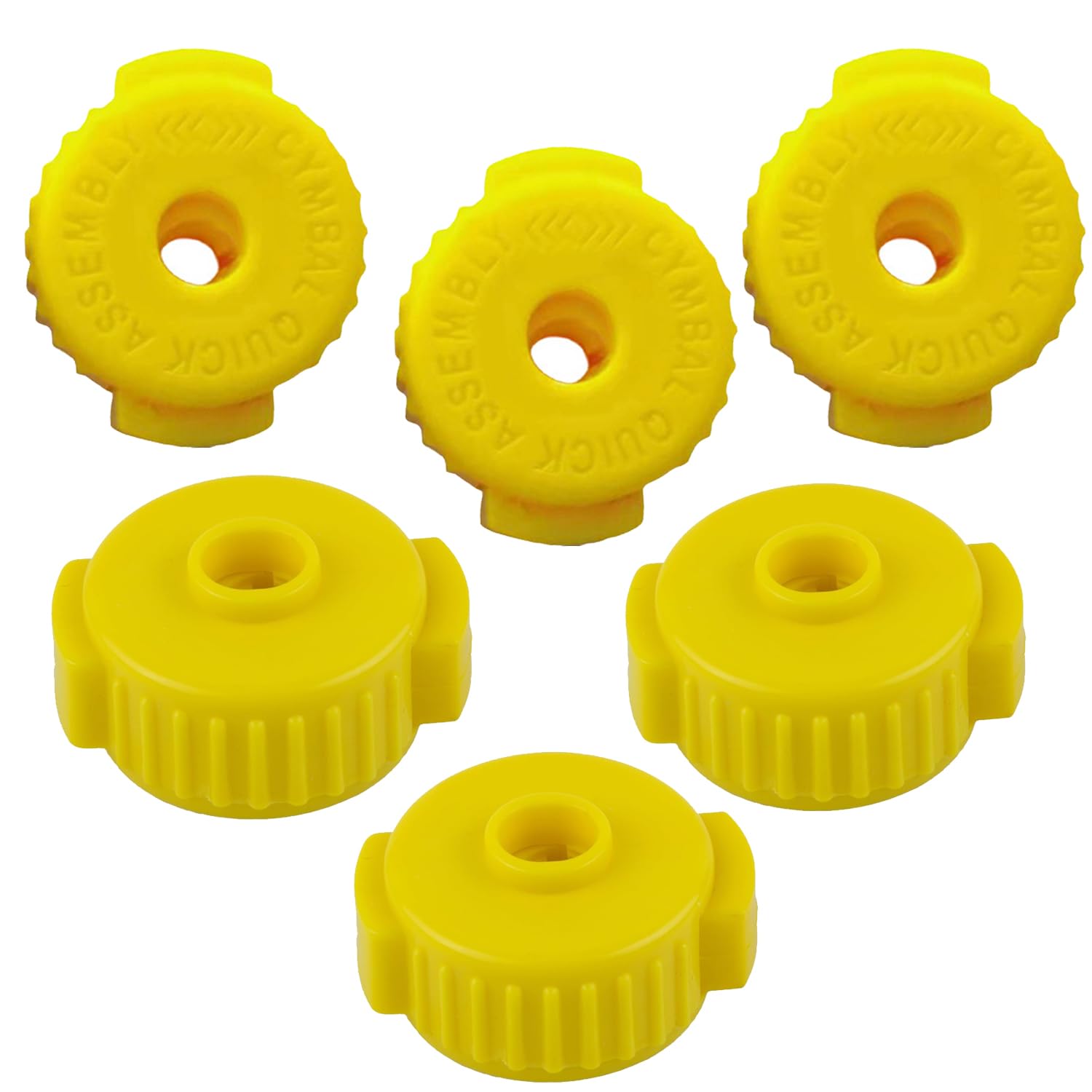 Plastic Drum Cymbal Nuts - Quick-Set Cymbal Caps for Percussion Drum Kit Accessories (Yellow) | Perfect for Drum Hardware Replacement & Live Performances