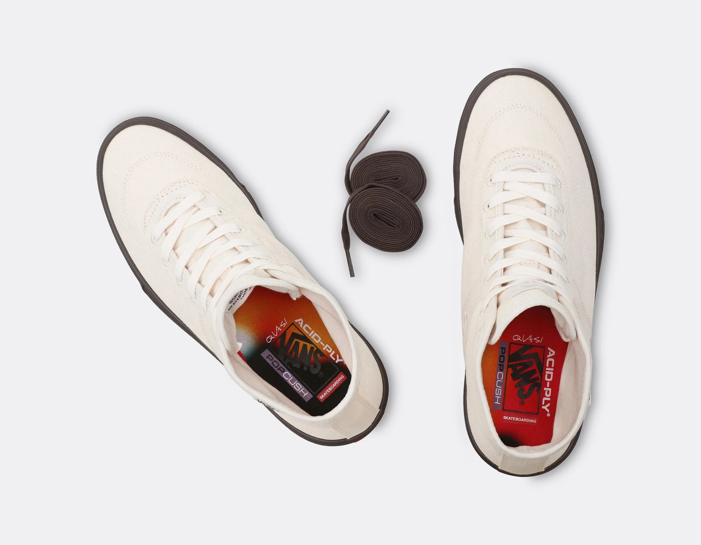VANS X Quasi Crockett High Decon Skate Shoes - White & Black Sneakers for Men | Streetwear Fashion & Skateboarding