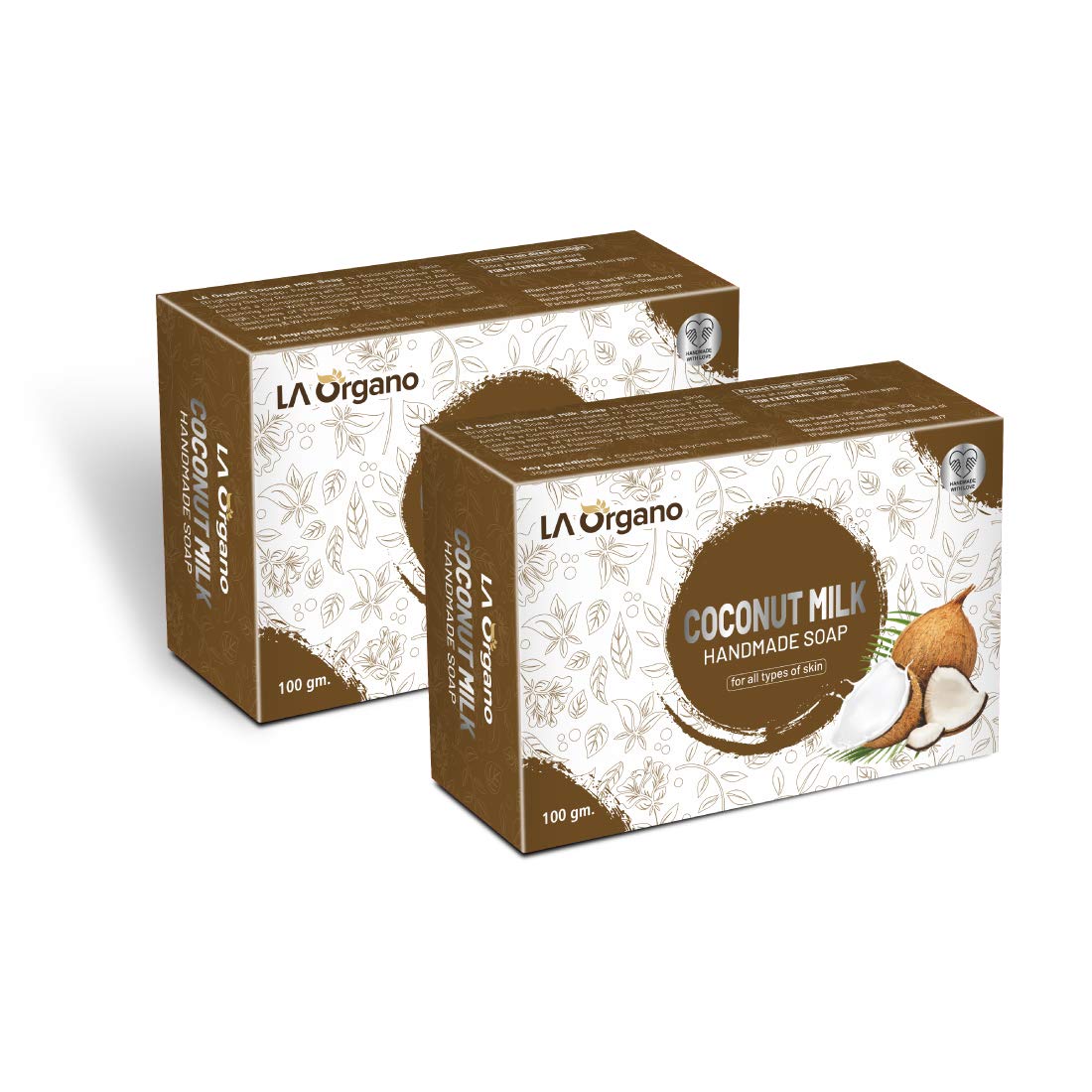Organic Coconut Milk Handmade Natural Bath Soap - 100g (Pack of 2) | Moisturizing & Nourishing for Dry Skin | Perfect for Spa, Gift & Daily Skincare Routine