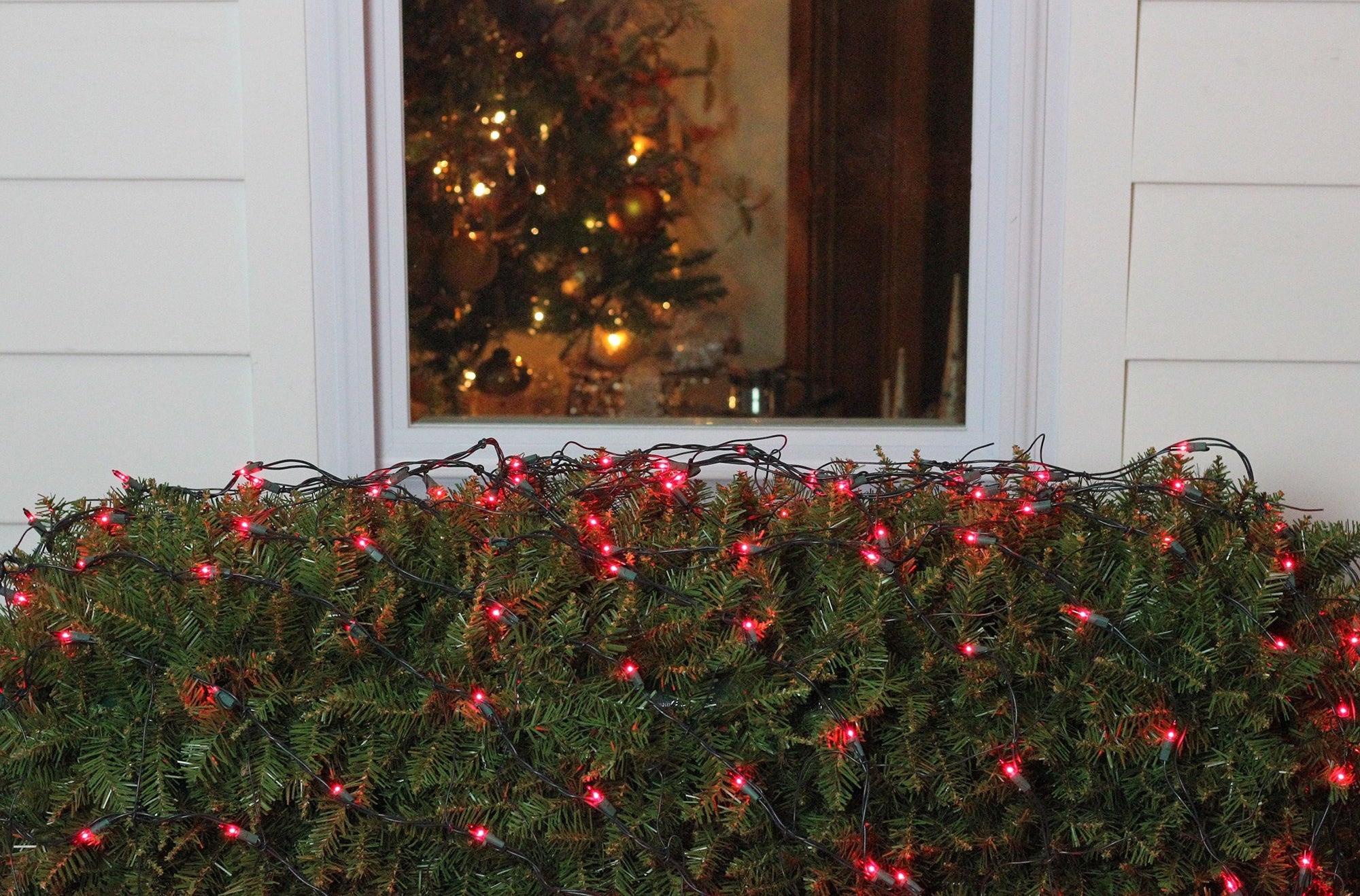 4' x 6' Red LED Net Christmas Lights for Outdoor Shrubs - Weatherproof Holiday Decoration for Bushes, Trees, and Garden Landscaping