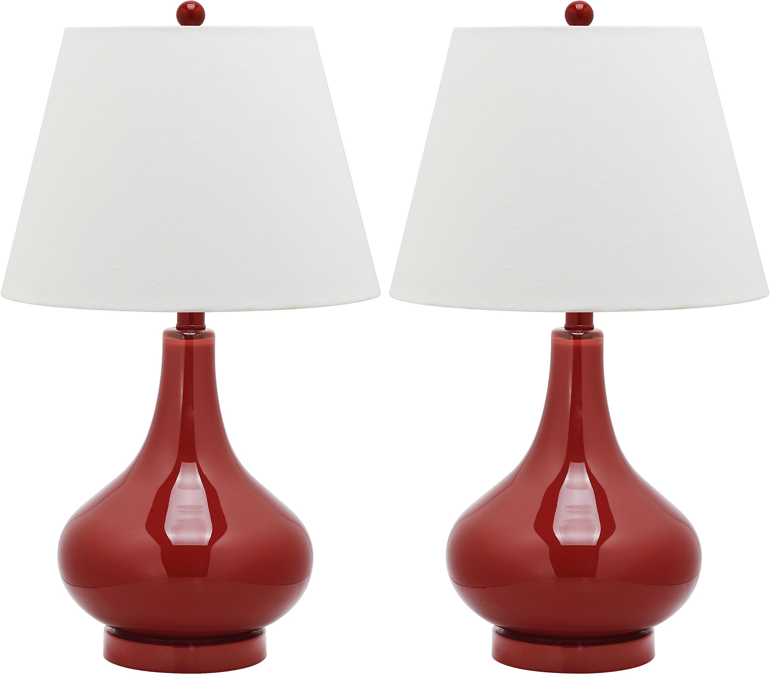 SAFAVIEH Amy Modern Contemporary Red Gourd Glass Table Lamp Set of 2 - 24