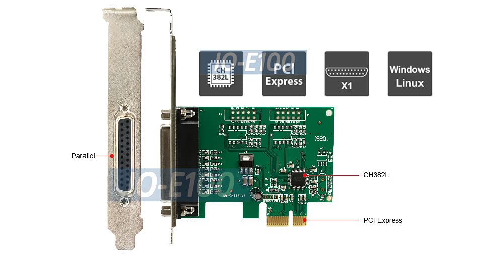High-Speed Parallel Port PCI Express Printer I/O Card - Fast Data Transfer for Legacy Printers & Scanners - Perfect for Office, Industrial & Home Use