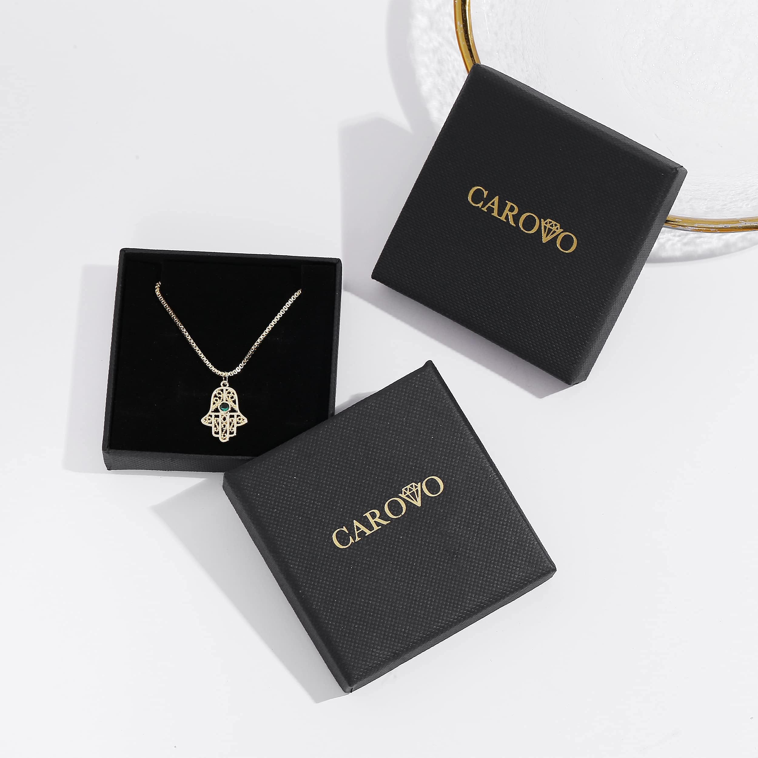 CAROVO Women's Initial Necklace - 14K Gold & Silver Letter Pendant, Dainty Monogram Name Jewelry for Women | Trendy Minimalist Choker Necklace Gift for Her | Perfect for Everyday Wear, Date Nights & Special Occasions