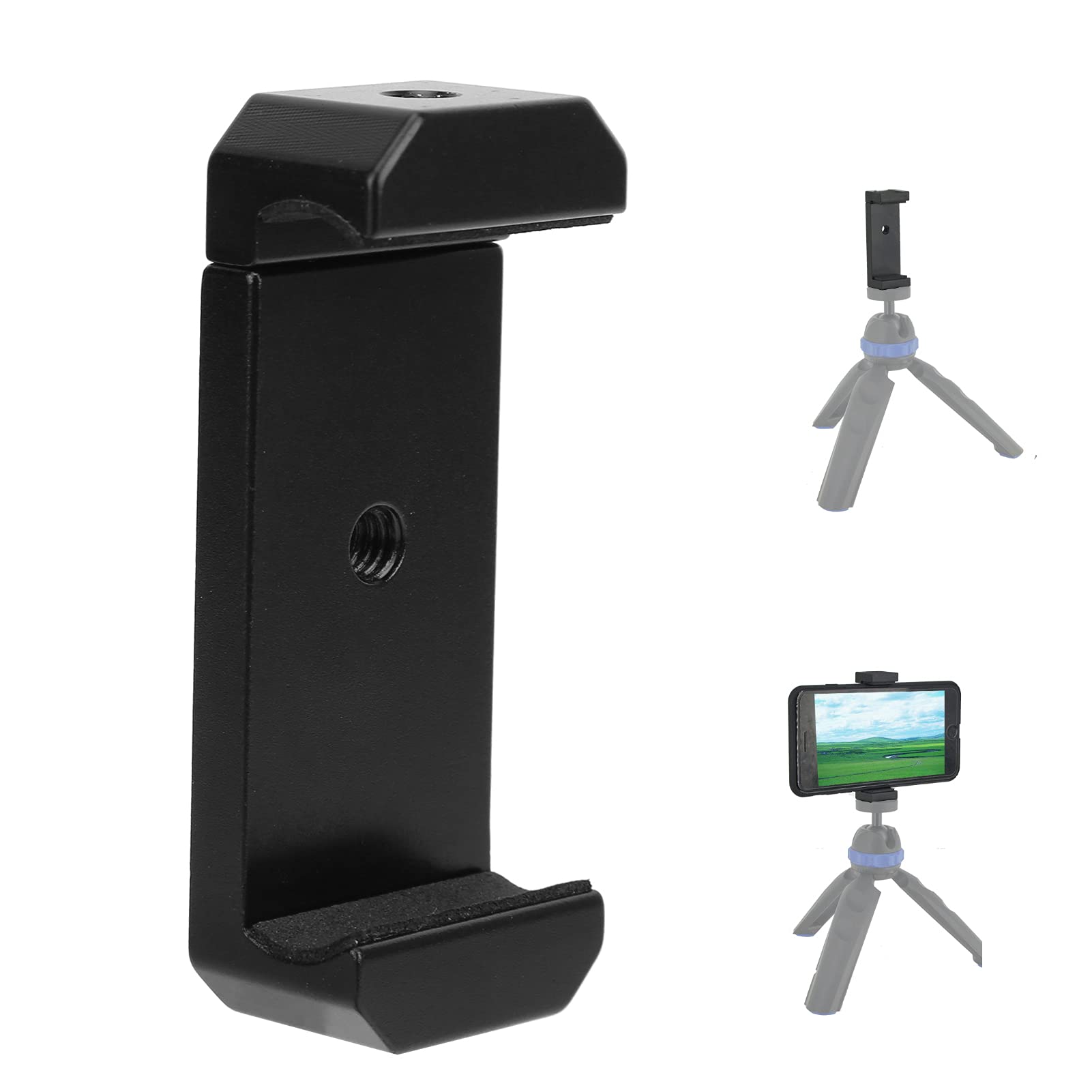 Universal All-Metal Smartphone Tripod Mount Clamp - Adjustable Width with 1/4