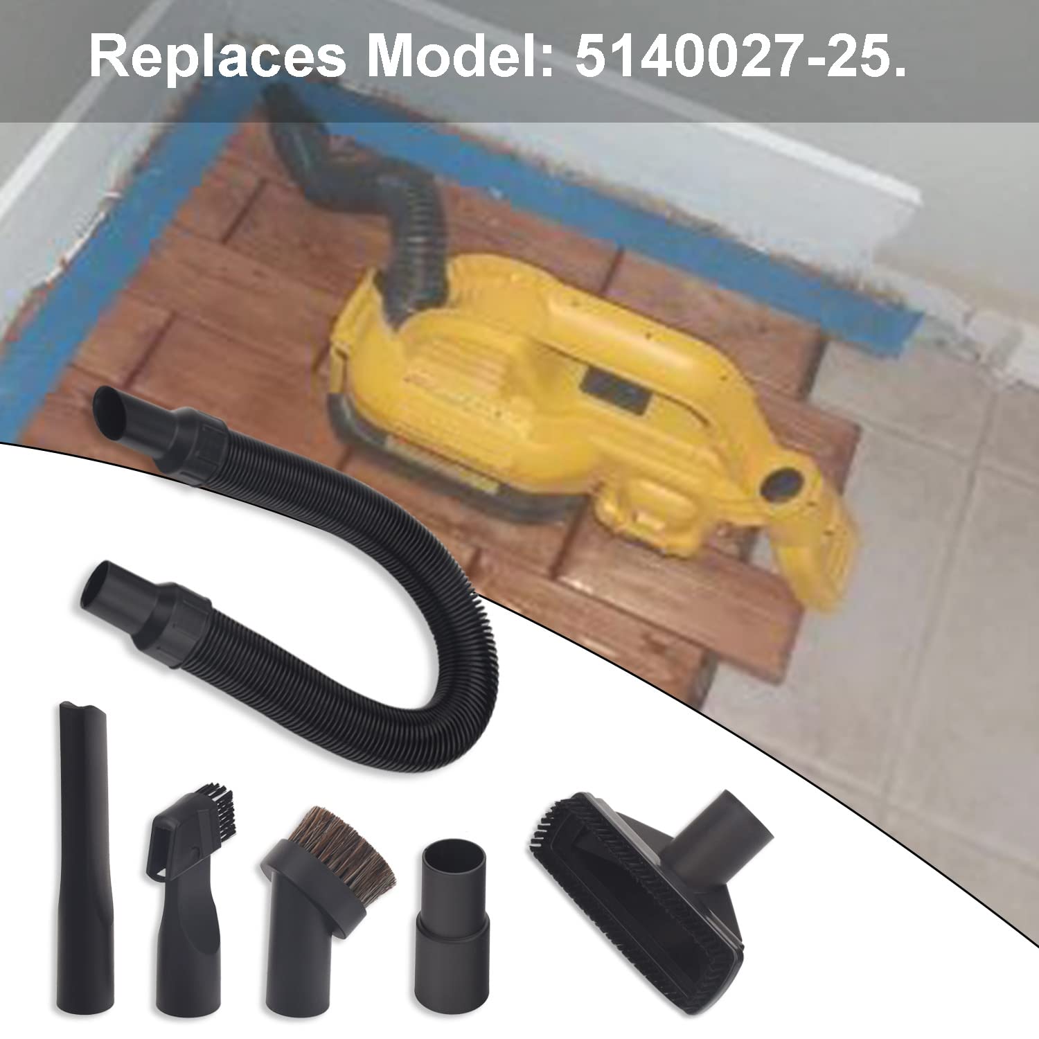 5140027-25 Replacement Hose Assembly & Attachment Kit for Dewalt Wet/Dry Vacuum Cleaner - Compatible with DC515, DC515K Models - Perfect for Workshop, Garage & Construction Site Cleaning