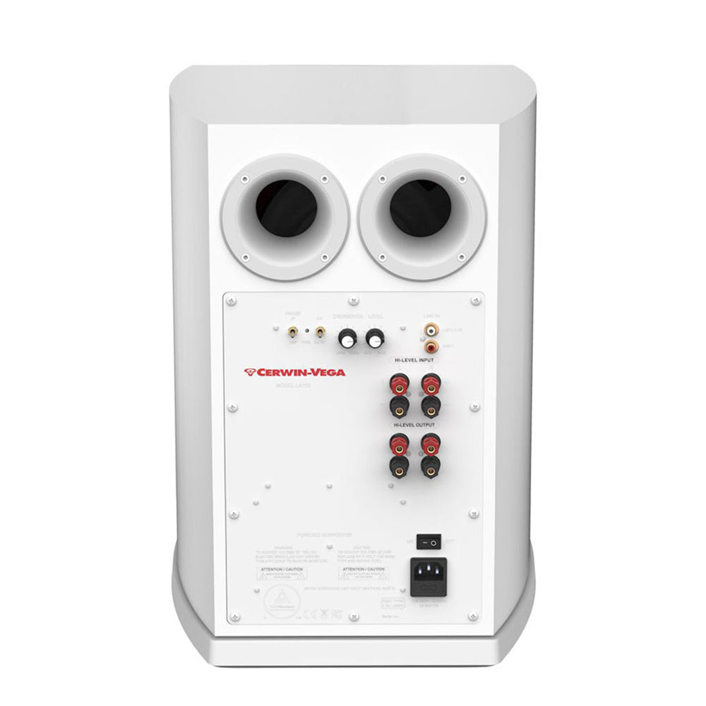 Cerwin Vega LA110W 10-Inch Powered Active Subwoofer Speaker - High Power Bass for Home Theater, Gaming & Music Systems - White Finish