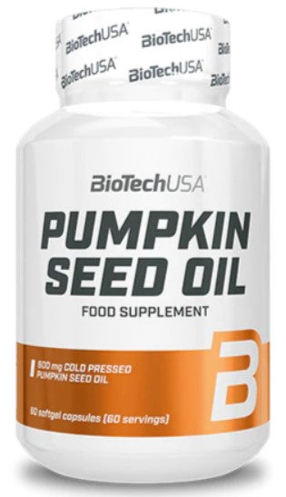 BioTechUSA Pumpkin Seed Oil 1000mg - 60 Softgels for Prostate & Urinary Health - Supports Hair Growth & Heart Health - Natural Supplement for Men & Women