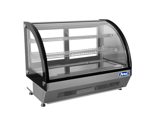 Atosa CRDC 46 4.6 Cu.Ft Commercial Curved Glass Countertop Refrigerated Display Case - Perfect for Restaurants, Cafes, and Retail Stores