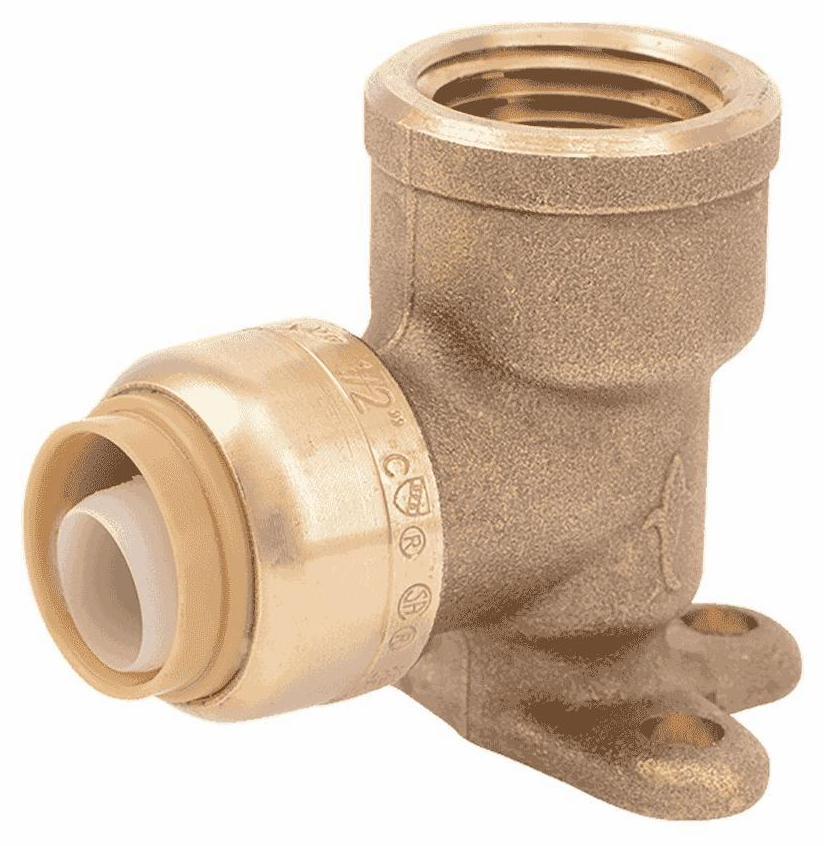 1/2 x 1/2 Inch FPT Drop Ear Elbow Lead Free Brass Fitting - SharkBite U334LF - Perfect for Plumbing Repairs, Water Supply Lines & DIY Home Improvement Projects