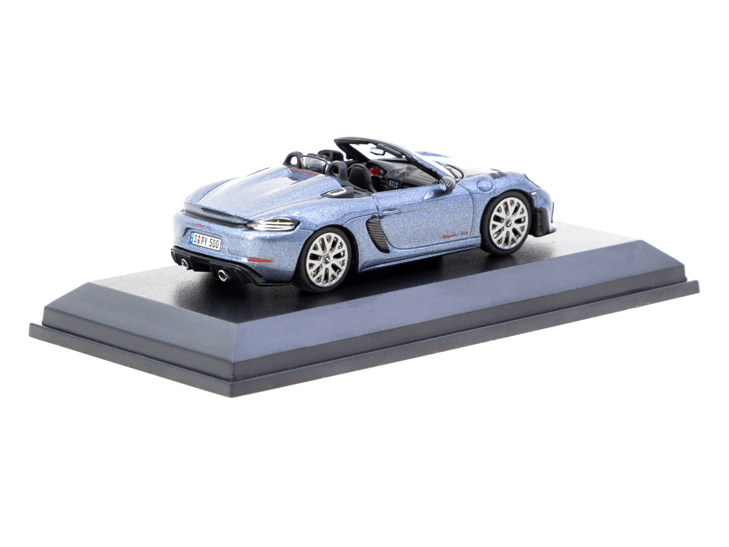 1/64 Scale Porsche 718 Spyder RS Vanadium Grey Metallic Diecast Model Car - Minichamps X Tarmac Works COLLAB64 Series - Perfect for Collectors & Racing Enthusiasts Display