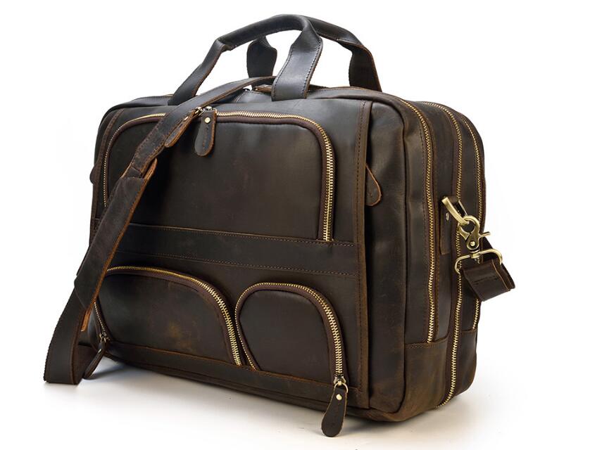 Premium Brown Leather Duffle Bag for Men - Stylish & Durable Travel Gym Sports Weekender Bag for Business Trips, Gym, and Outdoor Adventures