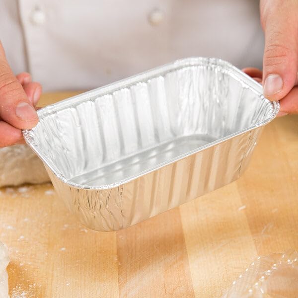 Disposable Aluminum 1lb Rectangular Loaf Pans Without Lid - 100% Recyclable Baking Tins for Thanksgiving, Christmas & Holiday Cooking - 400 Count Bulk Pack for Home Bakeries, Meal Prep & Party Catering