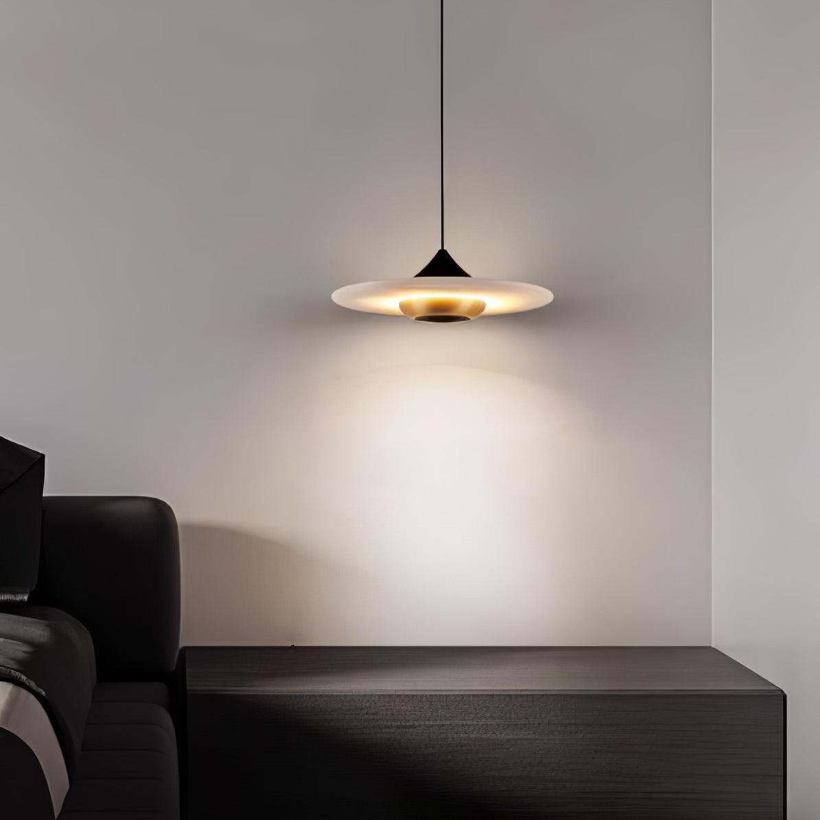 Modern UFO Flying Saucer Marble Pendant Light - Elegant Hanging Ceiling Lamp for Living Room, Dining Room, and Bedroom Decor