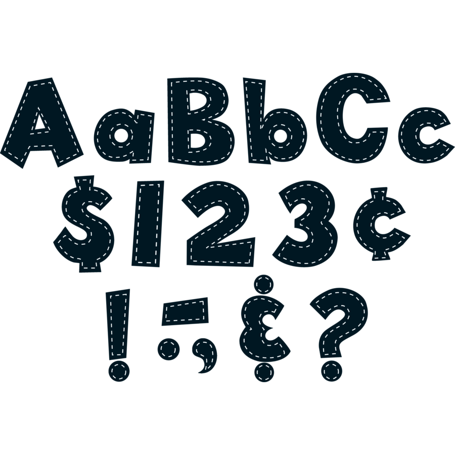 Fun Font Letters - Black Stitch Style for DIY Crafts, Scrapbooking & Home Decor | Perfect for Personalized Gifts & Creative Projects