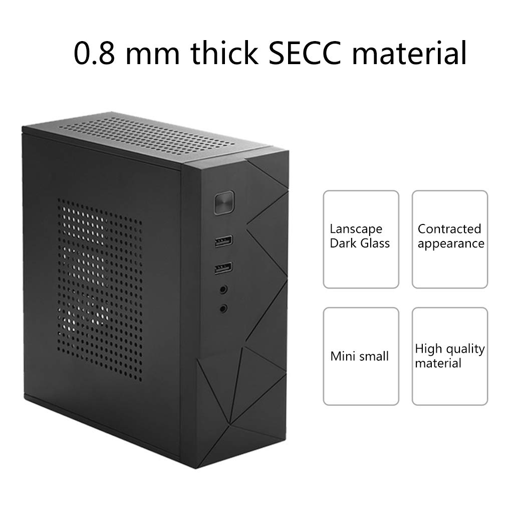MARCBUSE Mini-ITX PC Case - Compact HTPC Computer Chassis for ITX Motherboard | Home Theater & Gaming PC Build | Small Form Factor Server Case for Living Room & Office Setup