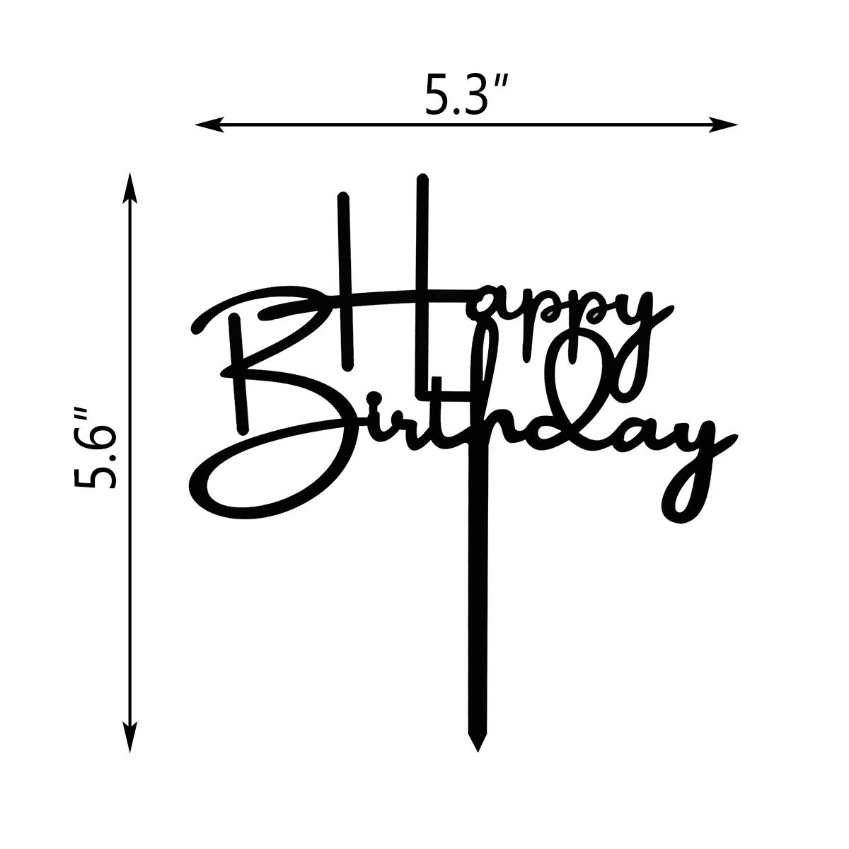 Happy Birthday Cake Topper - Elegant Black Acrylic Party Decor for Birthdays, Anniversaries & Celebrations | Perfect for Cakes, Cupcakes & Dessert Tables