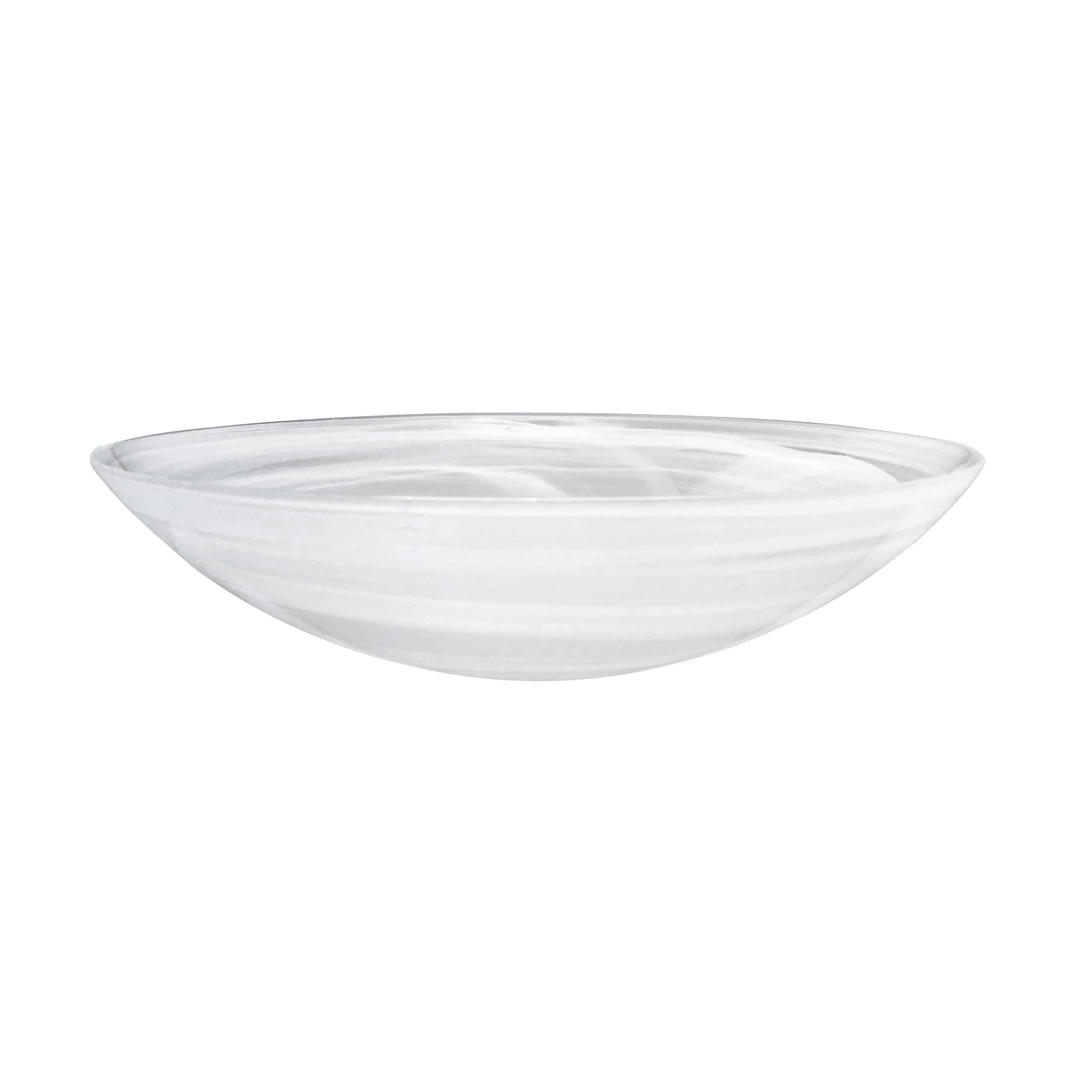 Mariposa Alabaster White Serving Bowl - Handmade in Turkey - Elegant Glass Tableware for Dining & Entertaining - Perfect for Salads, Desserts & Party Dishes