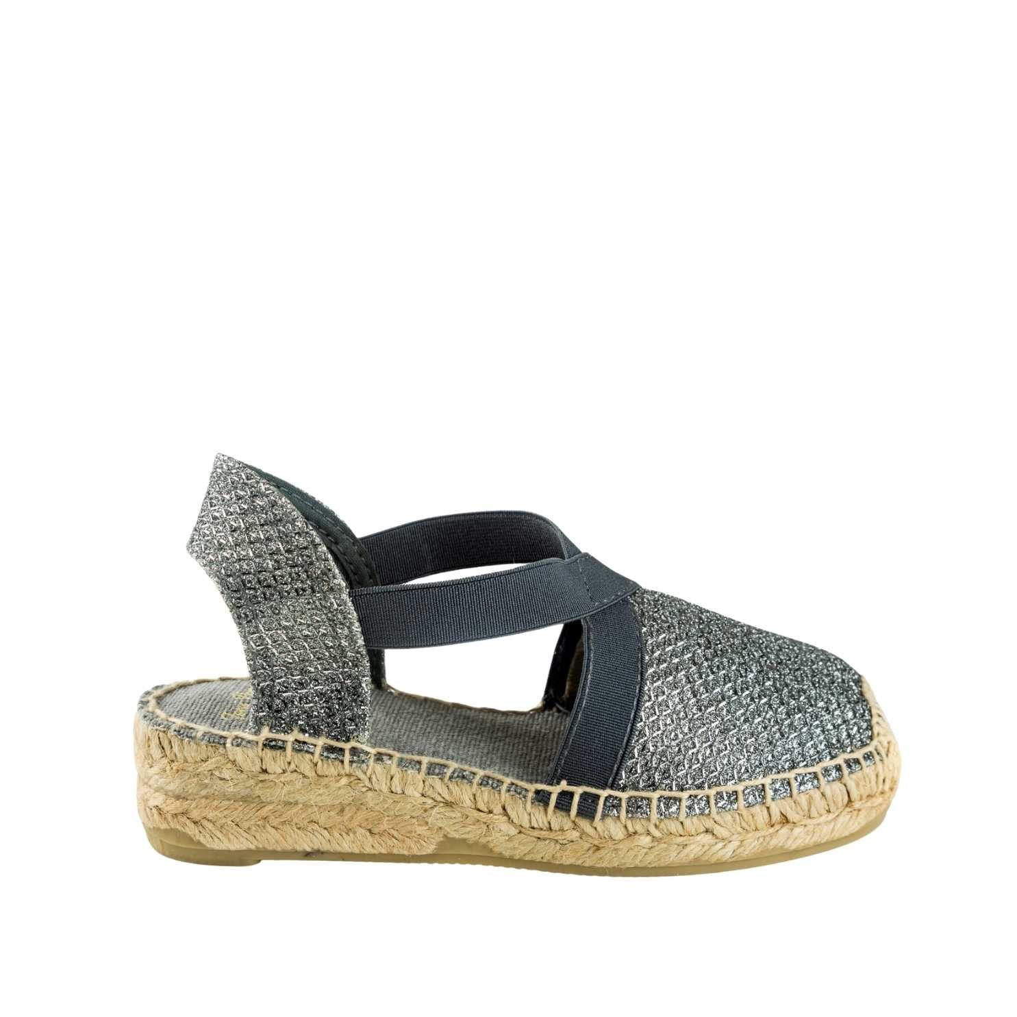 Vegan Metallic Wedge Espadrille Sandals for Girls - Comfortable Kids Summer Shoes for Beach, Party & Casual Wear - Edita S