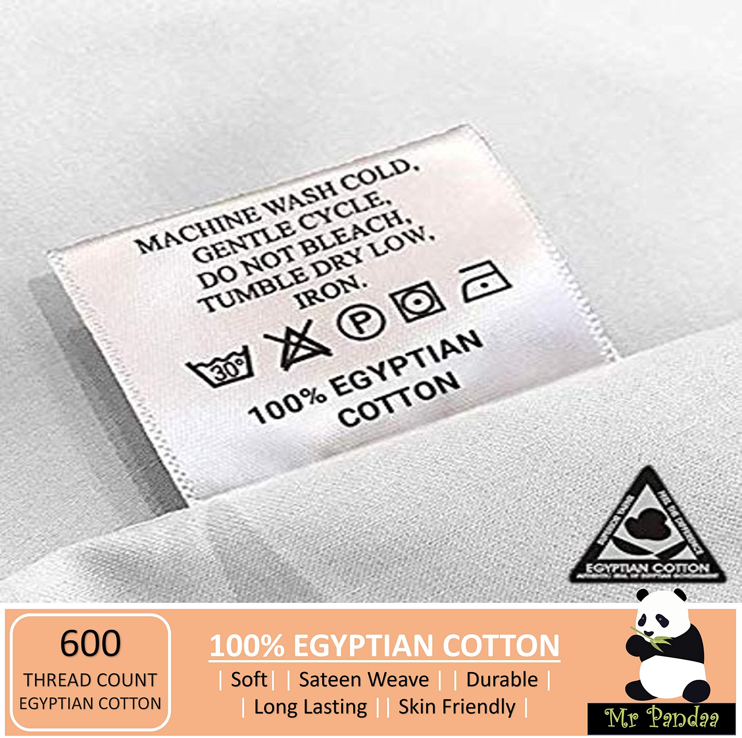 Luxury 600-Thread-Count Queen Sheet Set - 100% Egyptian Cotton, Super Soft, Cooling & Breathable - 4-Piece Hotel Quality Bedding - Fits Up to 28