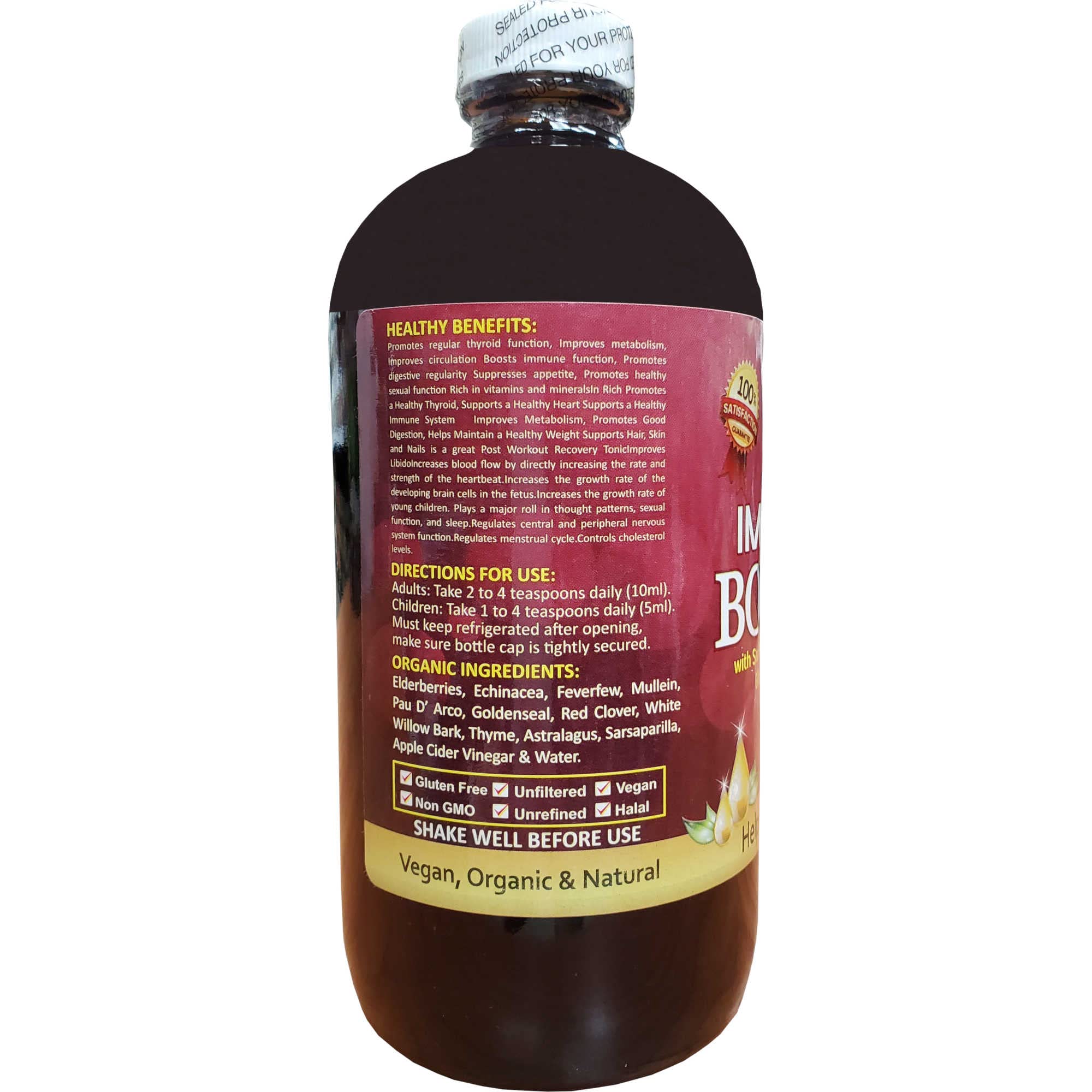 Organic Immunity Booster Supplement with Sea Moss Gel, Aloe Vera, Astragalus, Giloy & Angelica Root Extracts - Natural Immune Support for Adults & Kids - Daily Wellness & Cold Season Defense