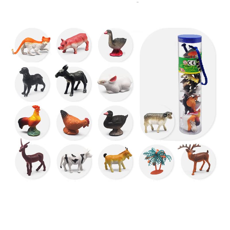 14PCS Realistic Plastic Animal Figures - Farm Life Playset for Kids, Educational Toddler Toys, Stocking Stuffers & Party Favors - Perfect for Easter Baskets, Birthday Gifts & Preschool Learning Activities