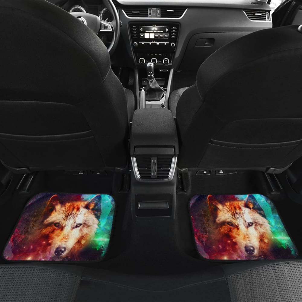 Premium Wolf Galaxy Car Floor Mats - Non-Slip, Custom Fit, All-Weather Protection - Perfect Gift for Car Enthusiasts & Outdoor Adventures